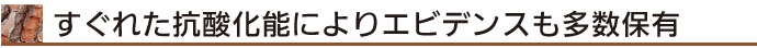 すぐれた抗酸化能によりエビデンスも多数保有