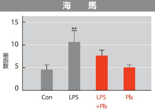 海馬でも炎症が抑制された。